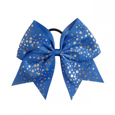 7'' svjetlucave točkice navijačke mašne za kosu Grosgrain vrpce mašne za kosu s elastičnim gumicama za kosu za djecu Pokrivala za glavu za djevojčice