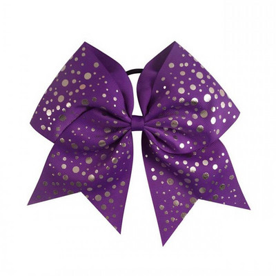 7'' svjetlucave točkice navijačke mašne za kosu Grosgrain vrpce mašne za kosu s elastičnim gumicama za kosu za djecu Pokrivala za glavu za djevojčice