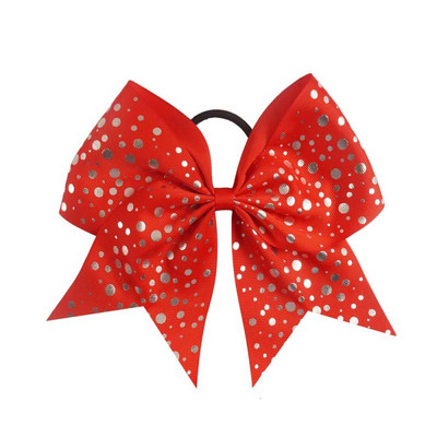 7'' svjetlucave točkice navijačke mašne za kosu Grosgrain vrpce mašne za kosu s elastičnim gumicama za kosu za djecu Pokrivala za glavu za djevojčice