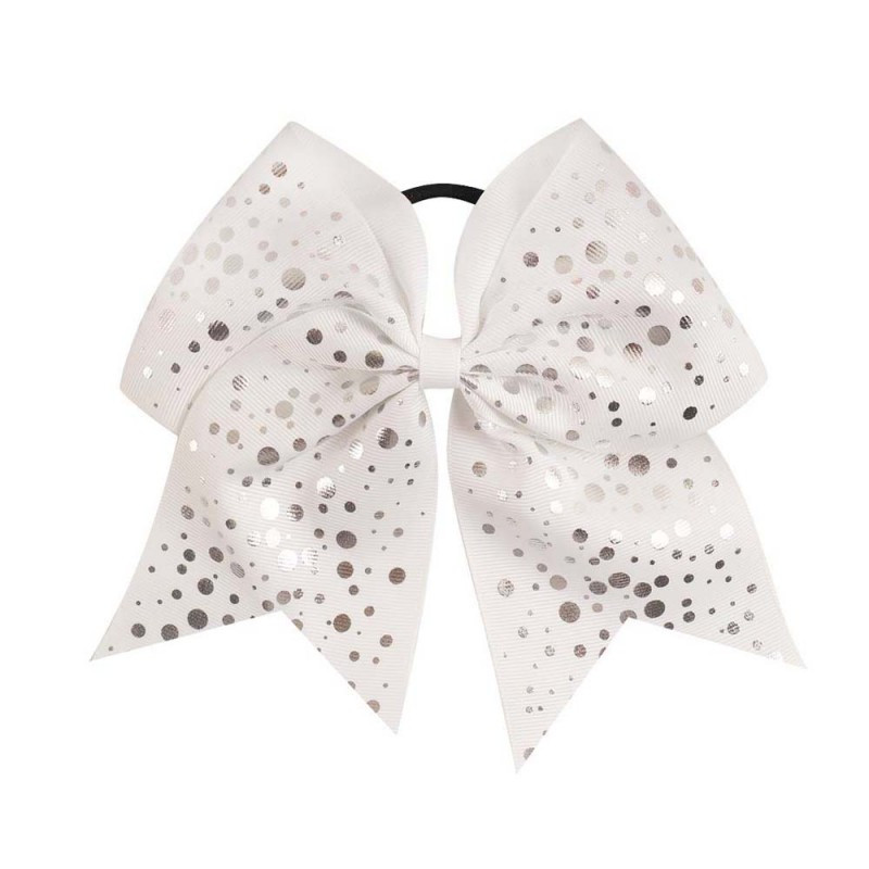 7'' svjetlucave točkice navijačke mašne za kosu Grosgrain vrpce mašne za kosu s elastičnim gumicama za kosu za djecu Pokrivala za glavu za djevojčice