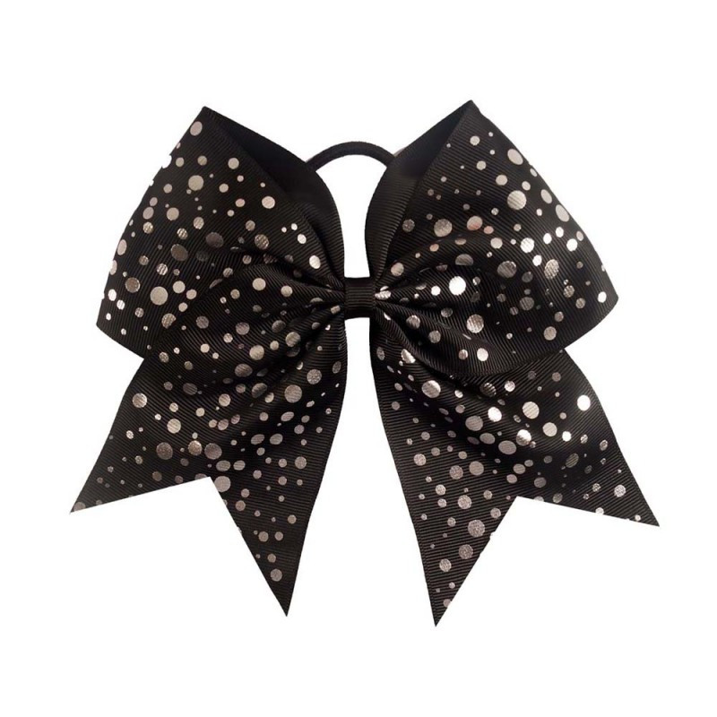 7'' svjetlucave točkice navijačke mašne za kosu Grosgrain vrpce mašne za kosu s elastičnim gumicama za kosu za djecu Pokrivala za glavu za djevojčice