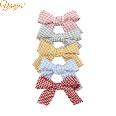 1 set 2022, novi dolazak, 3" karirana točkasta frizura, vezana mornarska mašna, ukosnica, ručno izrađeni sitni dodaci za kosu za djevojčice, kopča za pokrivala za glavu