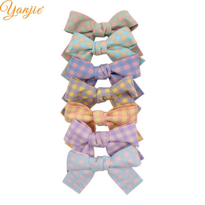 1 set 2022, novi dolazak, 3" karirana točkasta frizura, vezana mornarska mašna, ukosnica, ručno izrađeni sitni dodaci za kosu za djevojčice, kopča za pokrivala za glavu