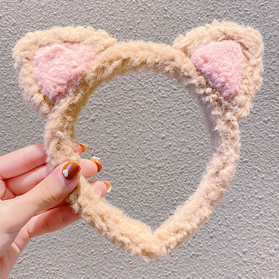 Katės ausys mielas plaunamas plaukų segtukas vaikams pliušinis galvos apdangalas tinklelis raudonas naujas galvos apdangalas žieminis plaukų segtukas