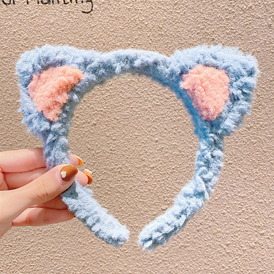 Katės ausys mielas plaunamas plaukų segtukas vaikams pliušinis galvos apdangalas tinklelis raudonas naujas galvos apdangalas žieminis plaukų segtukas