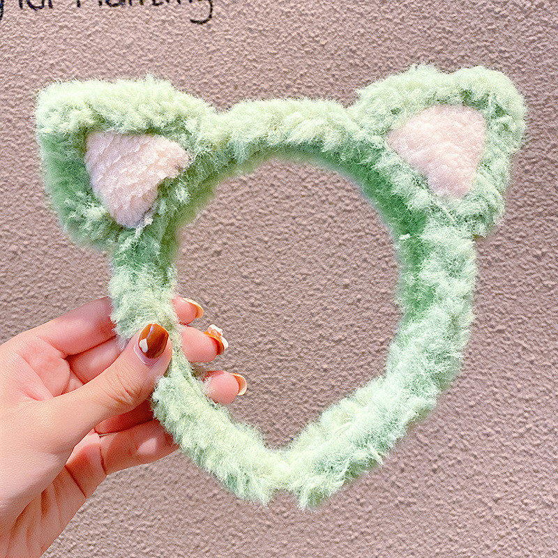 Katės ausys mielas plaunamas plaukų segtukas vaikams pliušinis galvos apdangalas tinklelis raudonas naujas galvos apdangalas žieminis plaukų segtukas