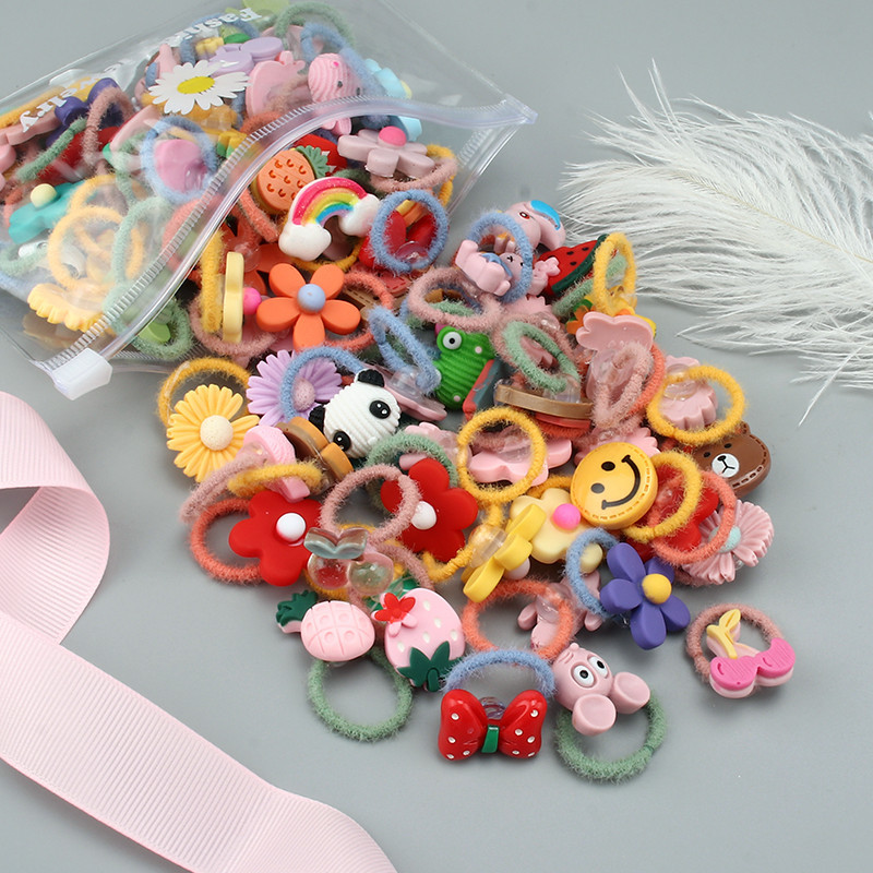 10kom/lot Dodaci za kosu za djevojčice Crtić Voće Životinja Elastična gumica za kosu Dječje cvijeće Gumice Mali prsten za kosu Pokrivalo