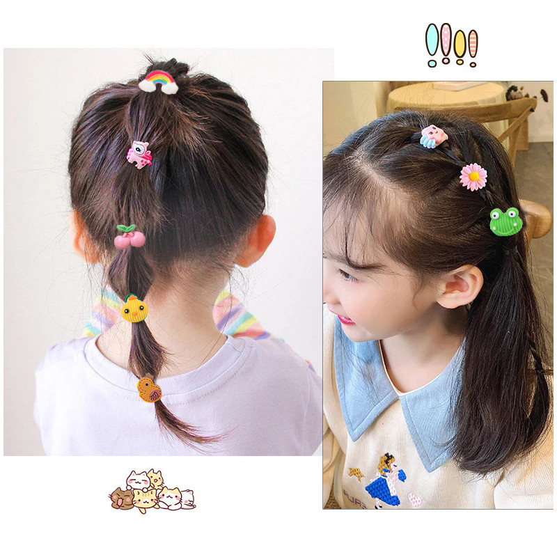 10kom/lot Dodaci za kosu za djevojčice Crtić Voće Životinja Elastična gumica za kosu Dječje cvijeće Gumice Mali prsten za kosu Pokrivalo