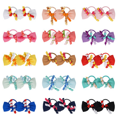 30 vnt Grosgrain Ribbon Pigtail Plaukų lankeliai Elastiniai plaukų segtukai Plaukų juostelės Laikikliai Plaukų aksesuarai mergaitėms kūdikiams kūdikiams mažyliui