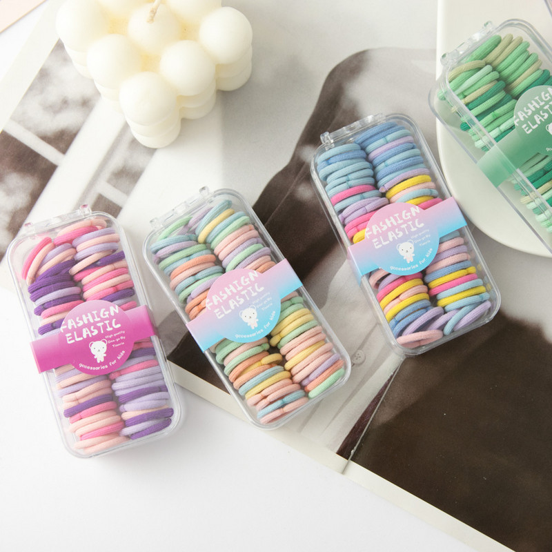 Krabička pre bábätká, cukríkovo farebné, roztomilé vlasové pásky pre deti, krásne gumičky do vlasov, nebolí ich gumička do vlasov, doplnky
