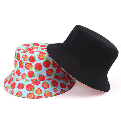 Pălărie unisex Panama Bob Chapeau găleată femei Harajuku cu două fețe, vara 2023, pălării de pescar, șapcă de soare hip hop cu imprimeu floral