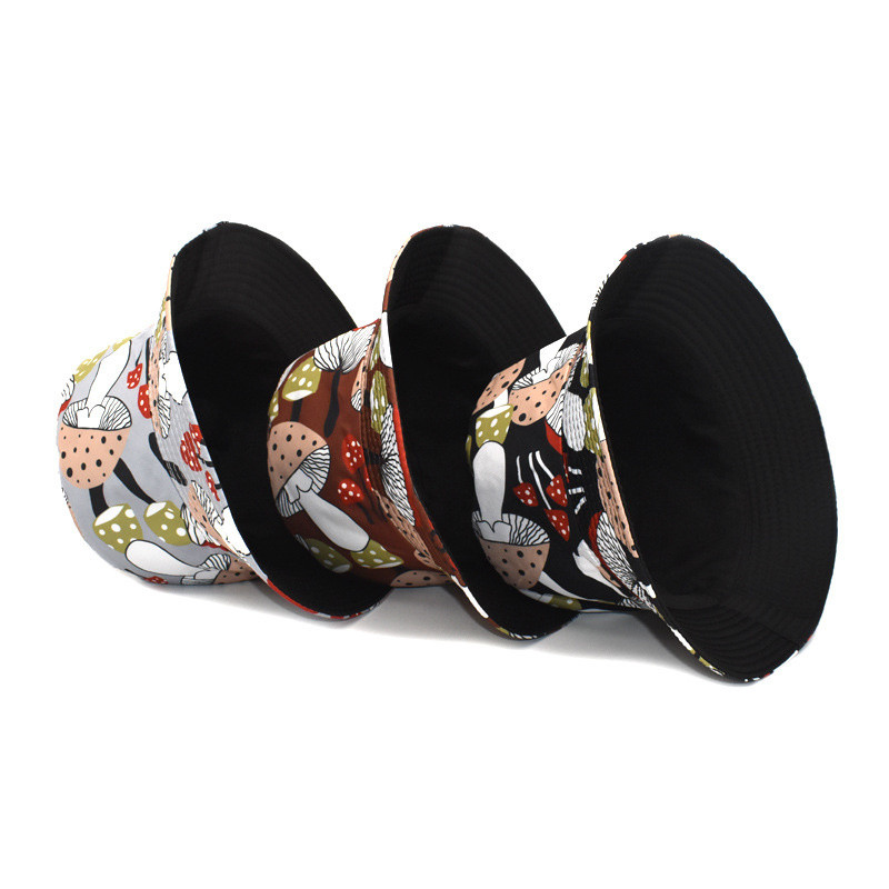 Ljetni dvostruki šešir s printom gljiva, muški, ribarski šešir na otvorenom, ulični bob, ženski panama šešir s dvije strane