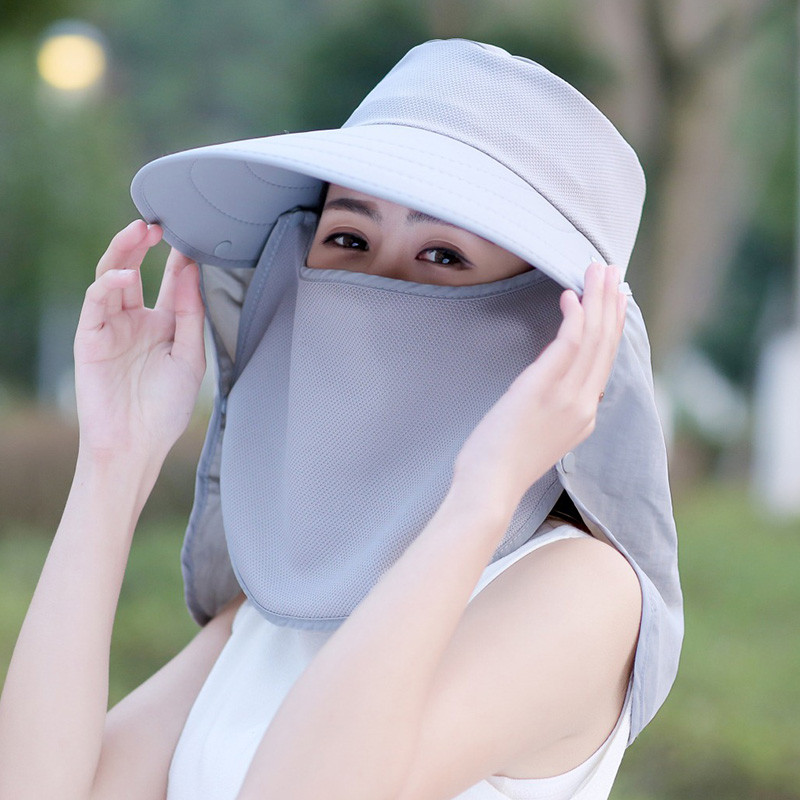 Pălărie de soare cu boruri late pentru femei, călătorii în aer liber, plajă, la modă, culoare pură, gât, acoperire completă, respirabil, drumeții, pescuit, șapci de protecție UV