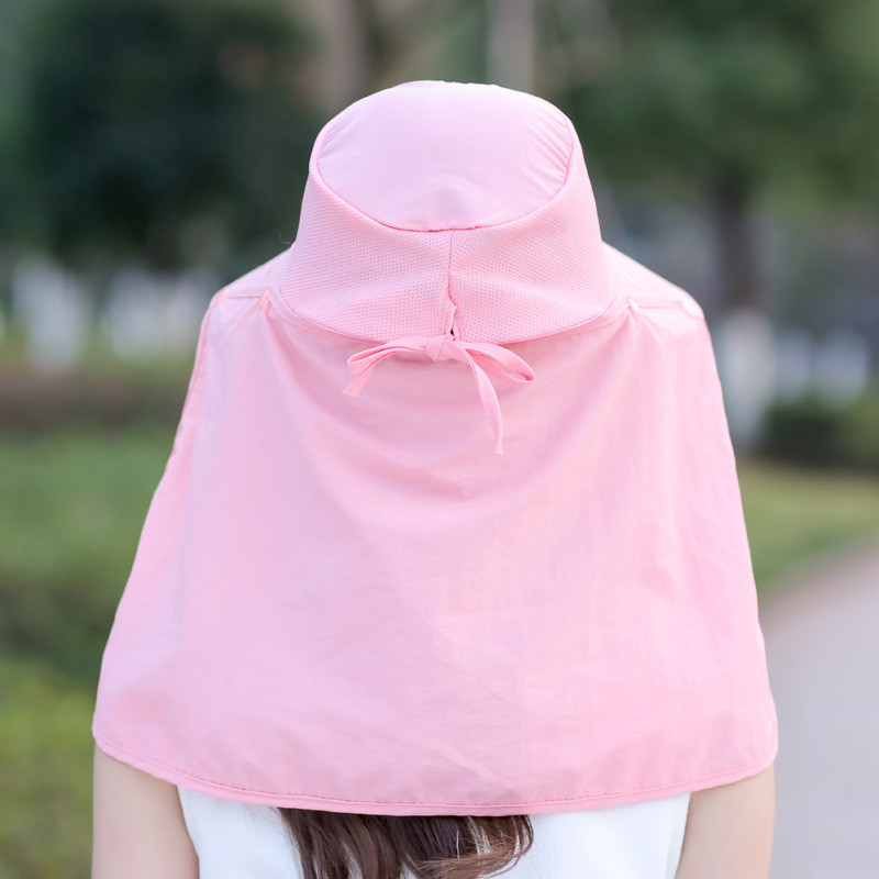 Pălărie de soare cu boruri late pentru femei, călătorii în aer liber, plajă, la modă, culoare pură, gât, acoperire completă, respirabil, drumeții, pescuit, șapci de protecție UV