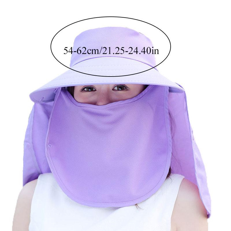 Pălărie de soare cu boruri late pentru femei, călătorii în aer liber, plajă, la modă, culoare pură, gât, acoperire completă, respirabil, drumeții, pescuit, șapci de protecție UV