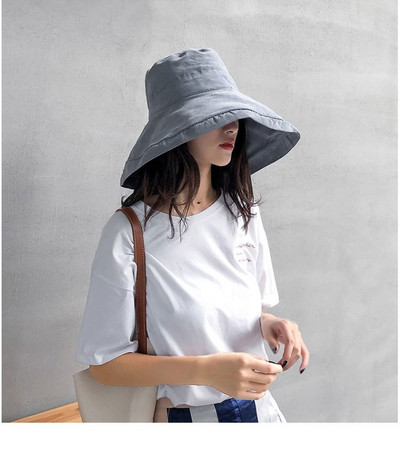 Pălărie de soare nouă, de vară, pliabilă, pentru femei, cu protecție solară în aer liber, din bumbac, pentru pescuit, pentru vânătoare, anti-UV, cu boruri largi, pălărie de soare cu găleată