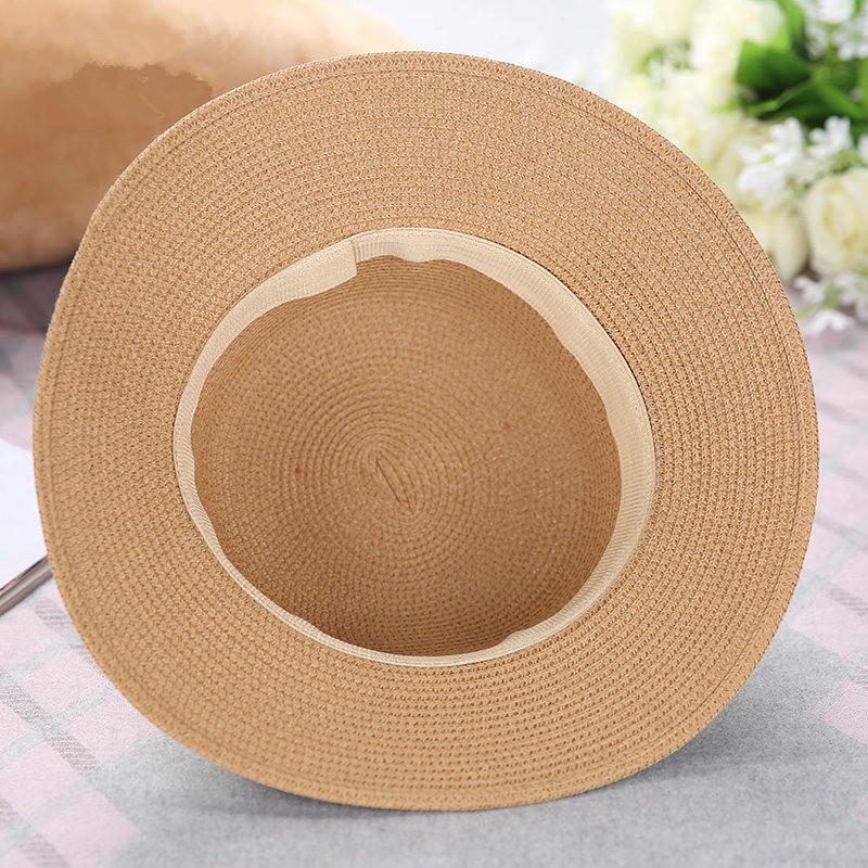 Ljeto 2019. Novi jednobojni slamnati šeširi za žene Cvjetni dodaci Ženske ljetne kape za sunčanje na plaži Šešir u panamskom stilu