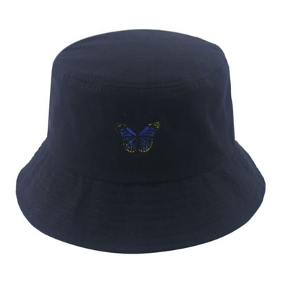Korejske žene Muškarci Ljetni šešir s vezom leptira Kratki obodi za zaštitu od sunca Harajuku Hip Hop Panama Fisherman Kapa