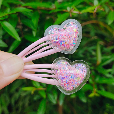 10 buc/lot Agrafe pentru fete de dimensiuni mici Cadou de aniversare inimă cu sclipici Accesorii de păr pentru fete Agrafe de păr pentru copii