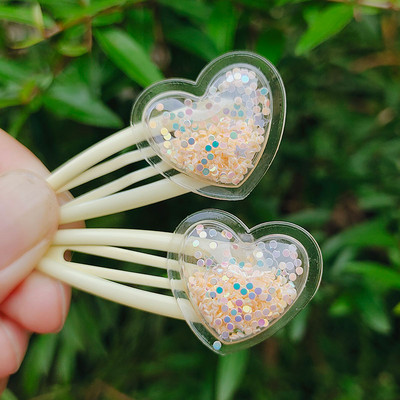 10 buc/lot Agrafe pentru fete de dimensiuni mici Cadou de aniversare inimă cu sclipici Accesorii de păr pentru fete Agrafe de păr pentru copii