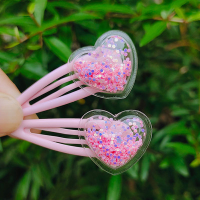 10 buc/lot Agrafe pentru fete de dimensiuni mici Cadou de aniversare inimă cu sclipici Accesorii de păr pentru fete Agrafe de păr pentru copii