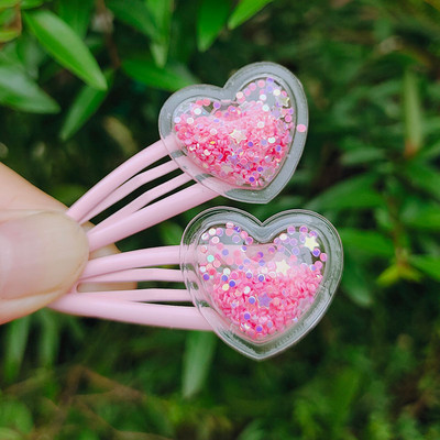 10 buc/lot Agrafe pentru fete de dimensiuni mici Cadou de aniversare inimă cu sclipici Accesorii de păr pentru fete Agrafe de păr pentru copii