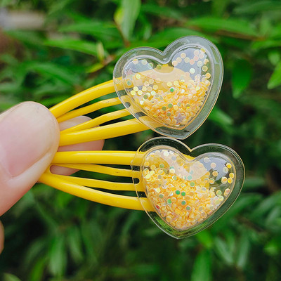 10 buc/lot Agrafe pentru fete de dimensiuni mici Cadou de aniversare inimă cu sclipici Accesorii de păr pentru fete Agrafe de păr pentru copii