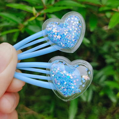 10 buc/lot Agrafe pentru fete de dimensiuni mici Cadou de aniversare inimă cu sclipici Accesorii de păr pentru fete Agrafe de păr pentru copii
