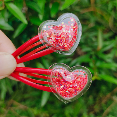 10 buc/lot Agrafe pentru fete de dimensiuni mici Cadou de aniversare inimă cu sclipici Accesorii de păr pentru fete Agrafe de păr pentru copii