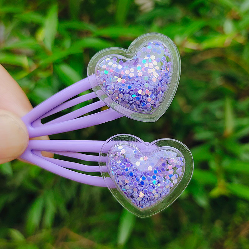 10 buc/lot Agrafe pentru fete de dimensiuni mici Cadou de aniversare inimă cu sclipici Accesorii de păr pentru fete Agrafe de păr pentru copii