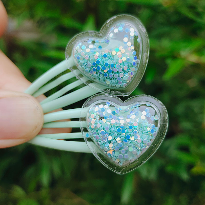 10 buc/lot Agrafe pentru fete de dimensiuni mici Cadou de aniversare inimă cu sclipici Accesorii de păr pentru fete Agrafe de păr pentru copii