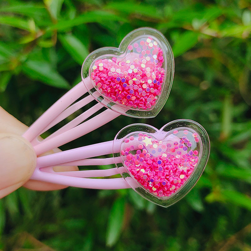 10 buc/lot Agrafe pentru fete de dimensiuni mici Cadou de aniversare inimă cu sclipici Accesorii de păr pentru fete Agrafe de păr pentru copii