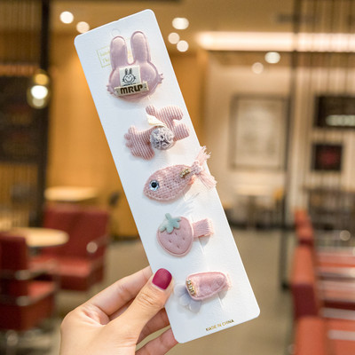 5 bucăți/set agrafe de păr pentru fetiță, funde de iepuraș de desene animate, agrafe de păr pentru copii, dantelă, prințesă, agrafe pentru copii, accesorii de păr pentru bebeluși