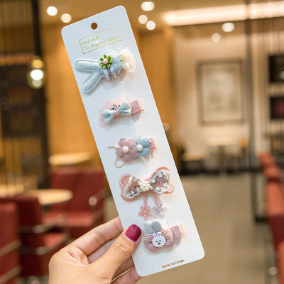 5 bucăți/set agrafe de păr pentru fetiță, funde de iepuraș de desene animate, agrafe de păr pentru copii, dantelă, prințesă, agrafe pentru copii, accesorii de păr pentru bebeluși