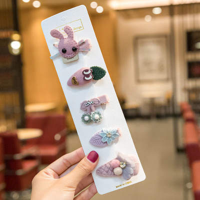 5 bucăți/set agrafe de păr pentru fetiță, funde de iepuraș de desene animate, agrafe de păr pentru copii, dantelă, prințesă, agrafe pentru copii, accesorii de păr pentru bebeluși