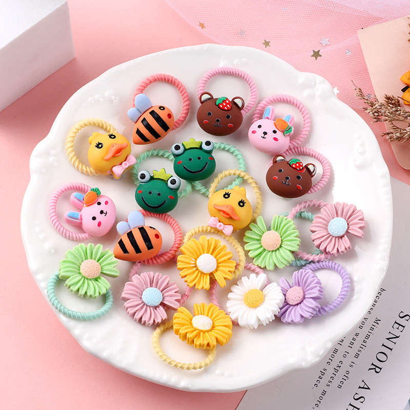 10 bucăți/set benzi de păr cu animale drăguțe din desene animate, benzi elastice din cauciuc pentru fete, accesorii pentru păr, ornamente pentru bentita pentru copii, cadou 2022