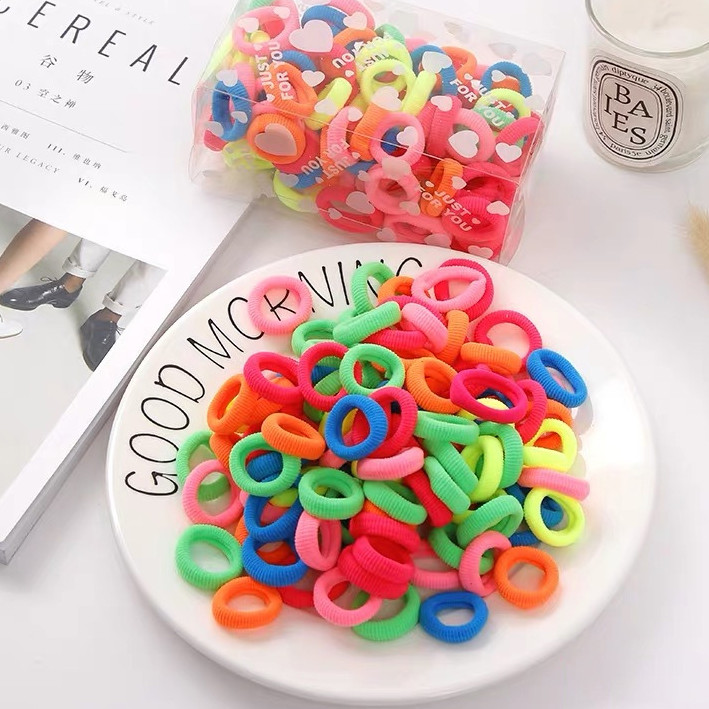 100 ks nylonových gumičiek do vlasov pre dievčatká, farebných držiakov na cop, gumičiek do vlasov, doplnkov pre dievčatá