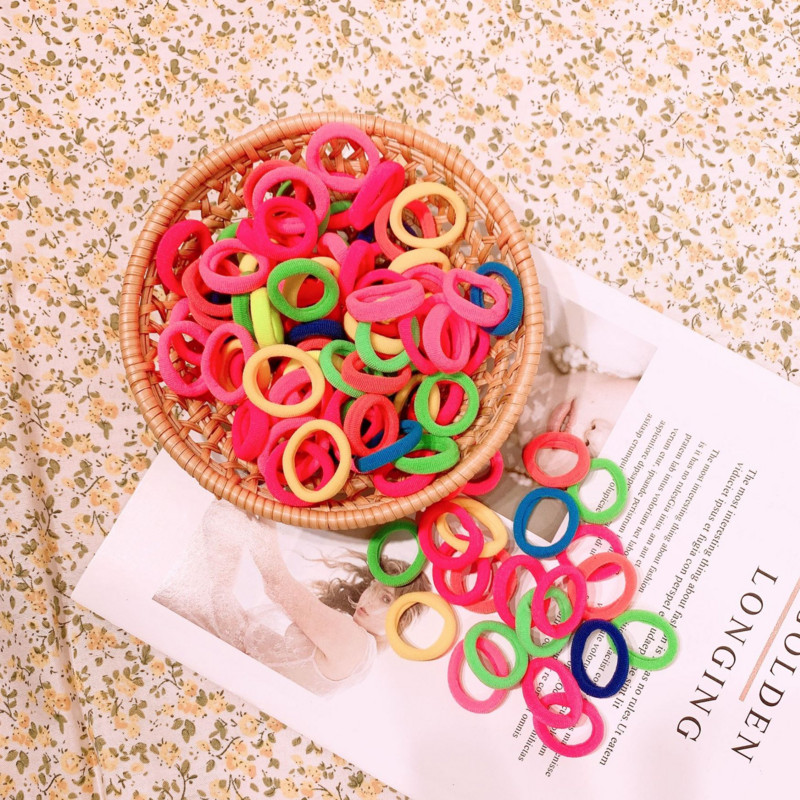 100 ks nylonových gumičiek do vlasov pre dievčatká, farebných držiakov na cop, gumičiek do vlasov, doplnkov pre dievčatá