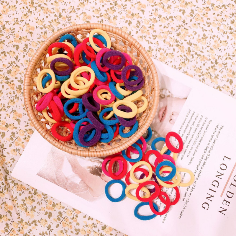 100 ks nylonových gumičiek do vlasov pre dievčatká, farebných držiakov na cop, gumičiek do vlasov, doplnkov pre dievčatá