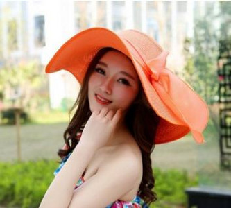 Ženski šešir od slame za sunčanje u 24 boje sa širokim obodom UPF 50, ljetni šešir, sklopivi sklopivi floppy šešir za plažu s velikom mašnom