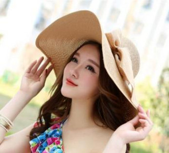 Ženski šešir od slame za sunčanje u 24 boje sa širokim obodom UPF 50, ljetni šešir, sklopivi sklopivi floppy šešir za plažu s velikom mašnom