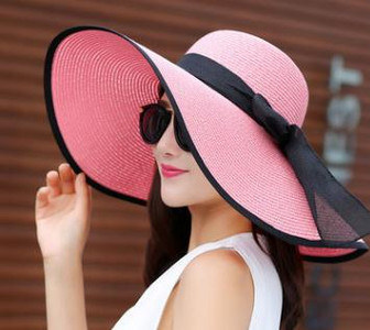 Ženski šešir od slame za sunčanje u 24 boje sa širokim obodom UPF 50, ljetni šešir, sklopivi sklopivi floppy šešir za plažu s velikom mašnom