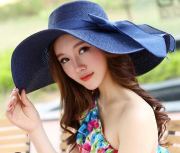 Ženski šešir od slame za sunčanje u 24 boje sa širokim obodom UPF 50, ljetni šešir, sklopivi sklopivi floppy šešir za plažu s velikom mašnom