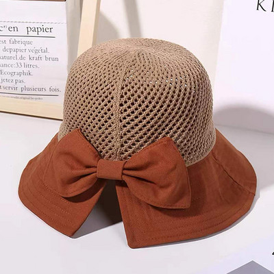 Novi šeširi s mašnama Ženske ljetne šešire za zaštitu od sunca Panama šešir Patchwork Fedoras kapa za sunčanje Šešir za ribolov na otvorenom Ribarski šešir Kapa za plažu