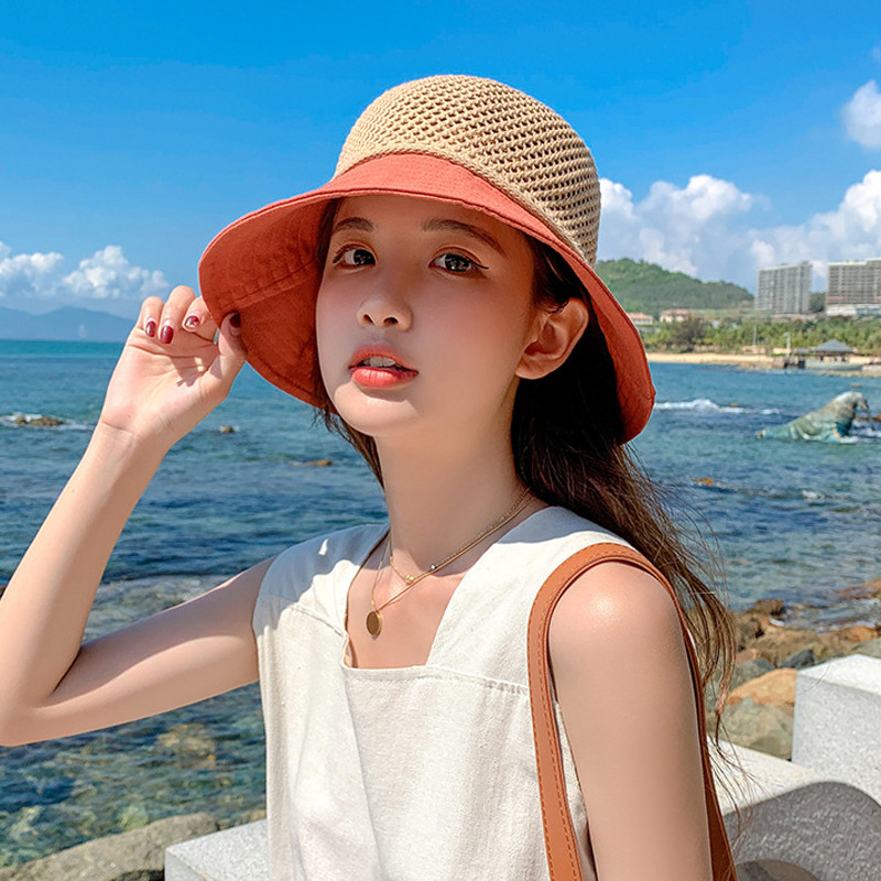 Novi šeširi s mašnama Ženske ljetne šešire za zaštitu od sunca Panama šešir Patchwork Fedoras kapa za sunčanje Šešir za ribolov na otvorenom Ribarski šešir Kapa za plažu