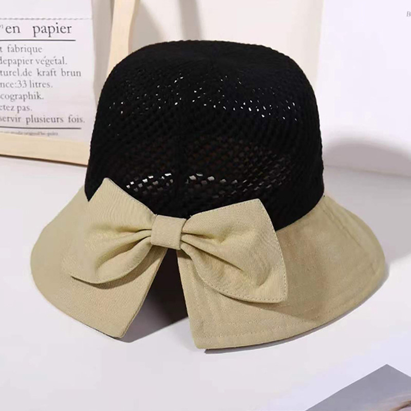 Novi šeširi s mašnama Ženske ljetne šešire za zaštitu od sunca Panama šešir Patchwork Fedoras kapa za sunčanje Šešir za ribolov na otvorenom Ribarski šešir Kapa za plažu