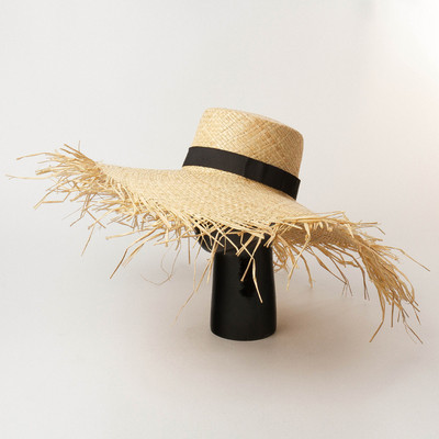 Ljetni šešir od sunca širokog oboda od prirodne rafije za žene Slamnati šešir, ženski šešir za plažu s UV zaštitom