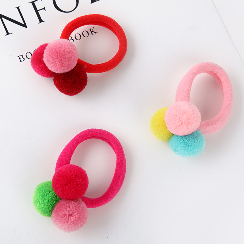 AIKELINA 3PCS. Slatke 3 loptice, elastične gumice, držači za kosu, gumice, modni dječji slatkiši, dodaci za kosu za djevojčice