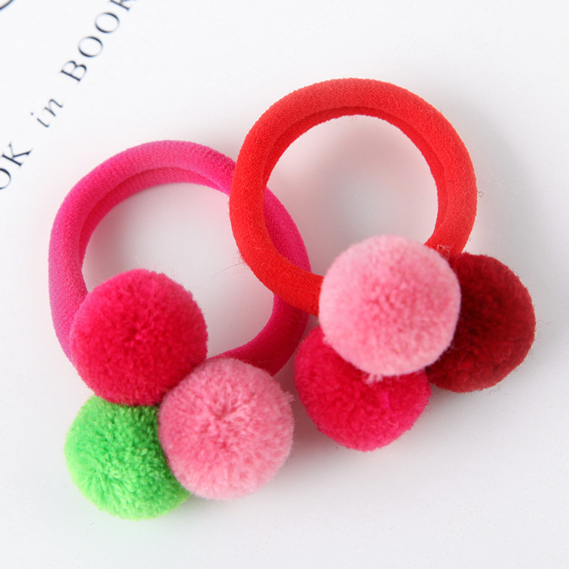 AIKELINA 3PCS. Slatke 3 loptice, elastične gumice, držači za kosu, gumice, modni dječji slatkiši, dodaci za kosu za djevojčice