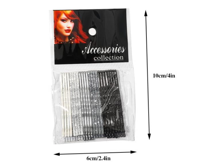 24Pcs Ton boja za žene, dame, djevojke, svjetlucave ukosnice, nevidljivi valovi, kopče za kosu, kopče za kosu, dodaci QY123013